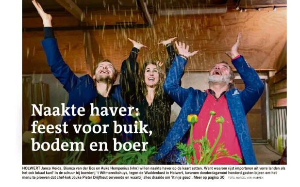 Artikel Leeuwarder Courant over campagne naakte haver